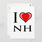 I Liebe NH - New Hampshire Postkarte (Vorne/Hinten)