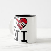 I Liebe NI Zweifarbige Tasse (Vorderseite Links)