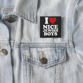 I Liebe Nice Jungs ich Herz Groovy Retro Button (Beispiel)