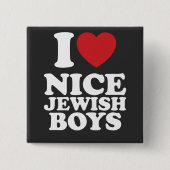 I Liebe Nice Jungs ich Herz Groovy Retro Button (Vorderseite)