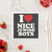 I Liebe Nice Jungs ich Herz Groovy Retro Serviette (Beispiel)