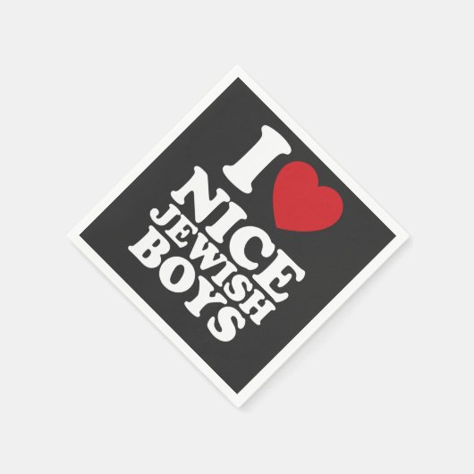 I Liebe Nice Jungs ich Herz Groovy Retro Serviette (Ecke)