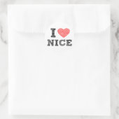 I Liebe Nice Runder Aufkleber (Tasche)