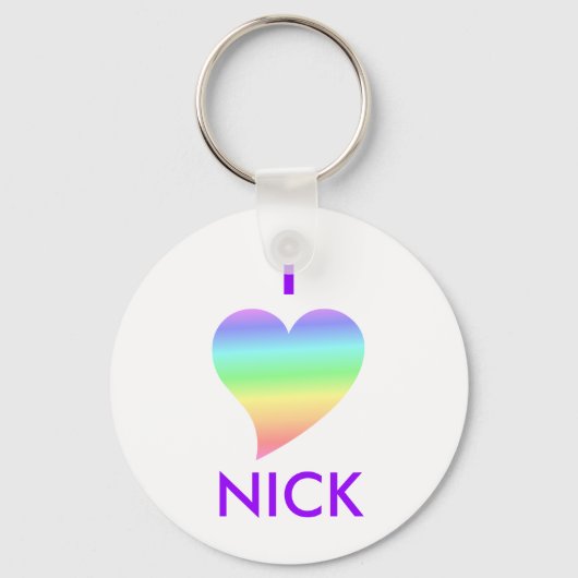 I LIEBE NICK SCHLÜSSELANHÄNGER (Vorderseite)