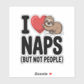 I Liebe Nickerchen Niedliche Schlägerherz Aufkleber (Blatt)