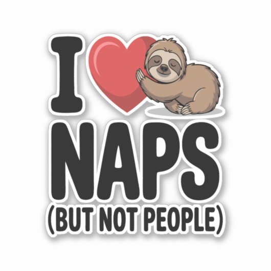 I Liebe Nickerchen Niedliche Schlägerherz Aufkleber (Vorderseite)