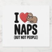 I Liebe Nickerchen Niedliche Schlägerherz Schaumweinetikett (Einzelnes Label)