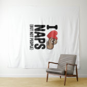 I Liebe Nickerchen Niedliche Schlägerherz Wandteppich (Beispiel (Horizontal))