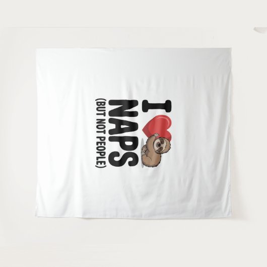 I Liebe Nickerchen Niedliche Schlägerherz Wandteppich (Vorderseite (Horizontal))