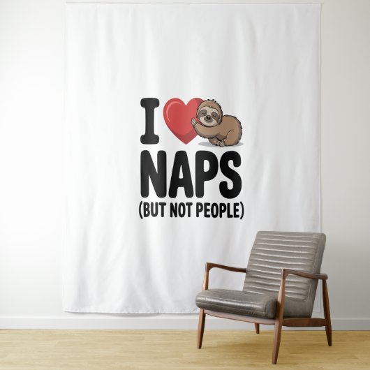 I Liebe Nickerchen Niedliche Schlägerherz Wandteppich (Beispiel)