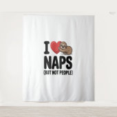 I Liebe Nickerchen Niedliche Schlägerherz Wandteppich (Vorderseite)