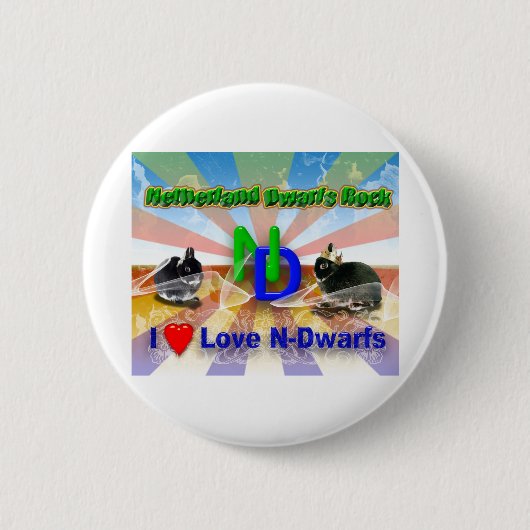 I Liebe Niederlande Zwarf Bunnies Button (Vorderseite)