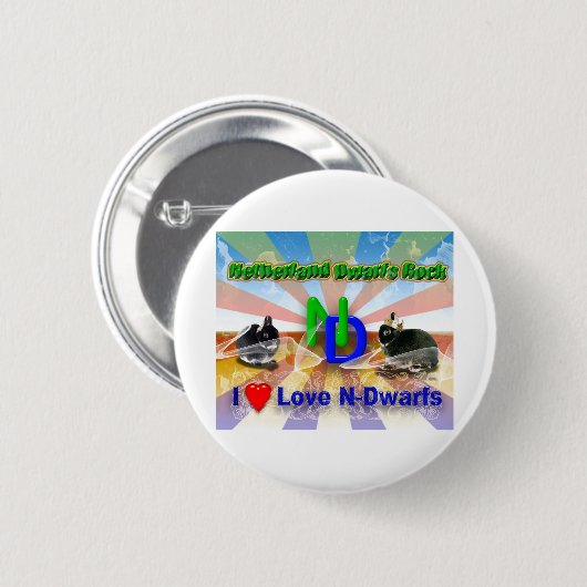 I Liebe Niederlande Zwarf Bunnies Button (Vorne & Hinten)