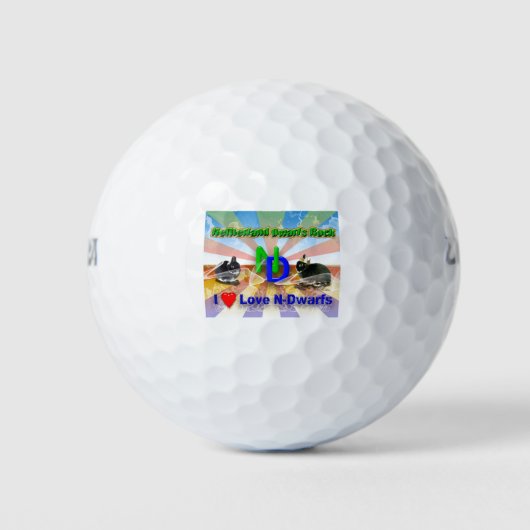 I Liebe Niederlande Zwarf Bunnies Golfball (Vorderseite)