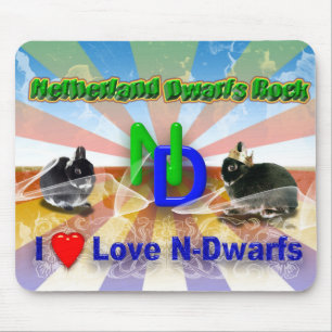 I Liebe Niederlande Zwarf Bunnies Mousepad