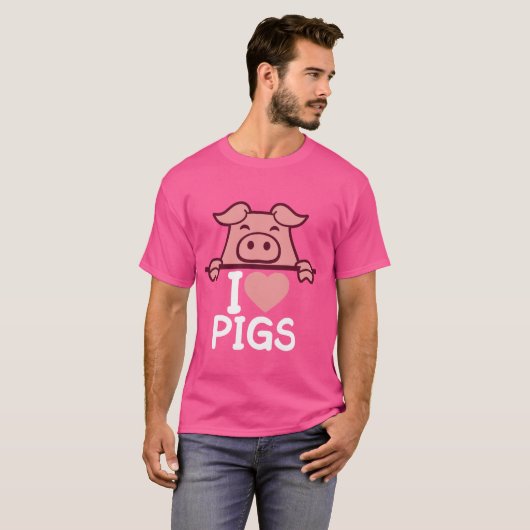 I Liebe Niedliche Schweine Herz Pigment Schweinebl T-Shirt (Vorne ganz)