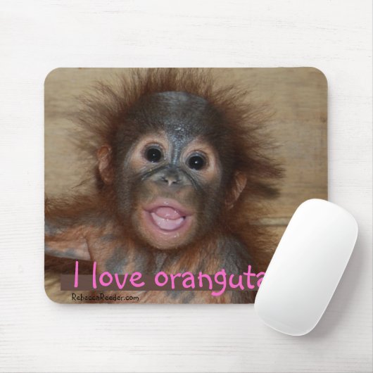 I Liebe-niedlichster Tier-Orang-Utan Mousepad (Mit Mouse)