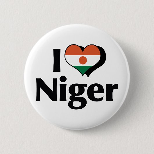 I Liebe Niger Flag Button (Vorderseite)