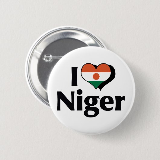 I Liebe Niger Flag Button (Vorne & Hinten)