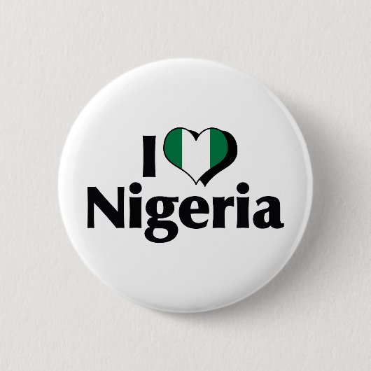 I Liebe Nigeria Flag Button (Vorderseite)