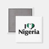 I Liebe Nigeria Flag Magnet (Vorderseite/Rückseite)