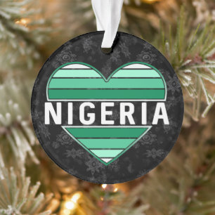 I Liebe Nigeria, nigerianisches Herz Ornament