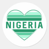 I Liebe Nigeria, nigerianisches Herz Runder Aufkleber (Vorderseite)