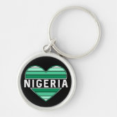 I Liebe Nigeria, nigerianisches Herz Schlüsselanhänger (Vorne)