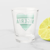 I Liebe Nigeria, nigerianisches Herz Schnapsglas (Rückseite)