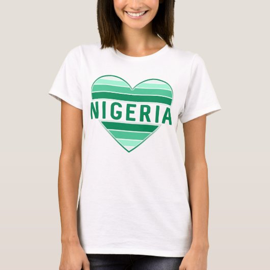 I Liebe Nigeria, nigerianisches Herz T-Shirt (Vorderseite)