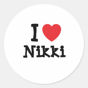 I Liebe Nikki T - Shirt Runder Aufkleber