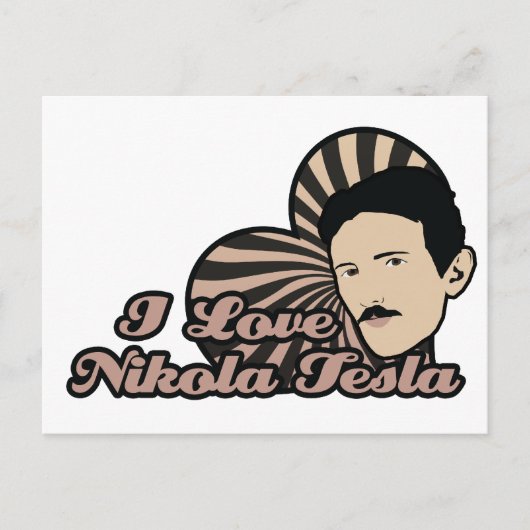 I Liebe Nikola Tesla Postkarte (Vorderseite)