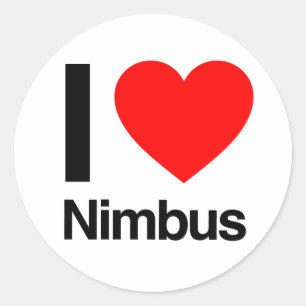 i Liebe nimbus Runder Aufkleber