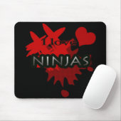 I Liebe Ninjas Mouse Pad Mousepad (Mit Mouse)