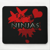 I Liebe Ninjas Mouse Pad Mousepad (Vorne)