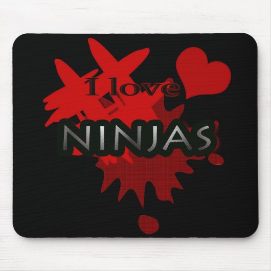 I Liebe Ninjas Mouse Pad Mousepad (Vorne)