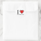I Liebe Ninjutsu Runder Aufkleber (Tasche)