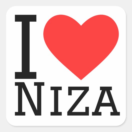 I Liebe Niza Quadratischer Aufkleber (Vorderseite)