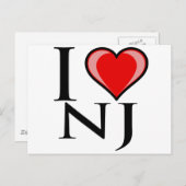 I Liebe NJ - New Jersey Postkarte (Vorne/Hinten)