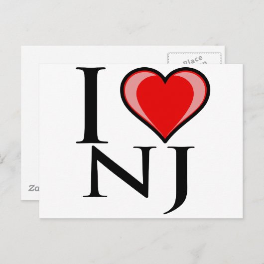 I Liebe NJ - New Jersey Postkarte (Vorne/Hinten)
