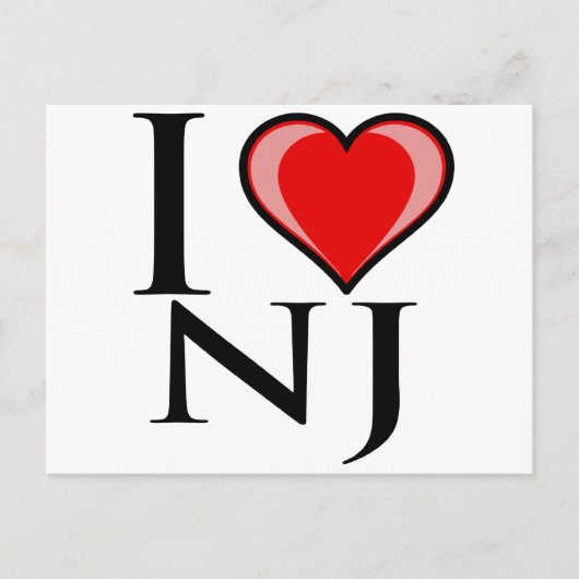 I Liebe NJ - New Jersey Postkarte (Vorderseite)