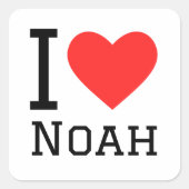 I Liebe Noah Quadratischer Aufkleber (Vorderseite)