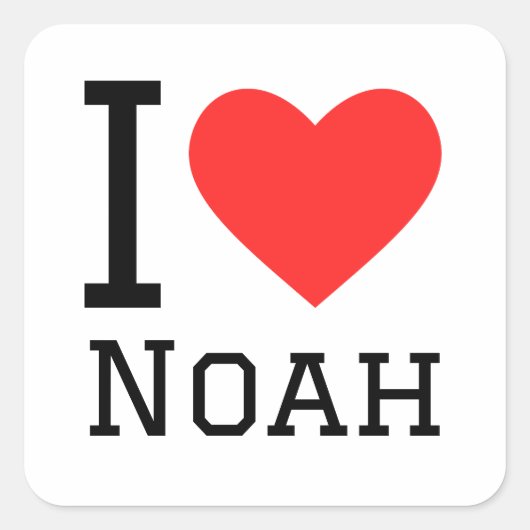 I Liebe Noah Quadratischer Aufkleber (Vorderseite)