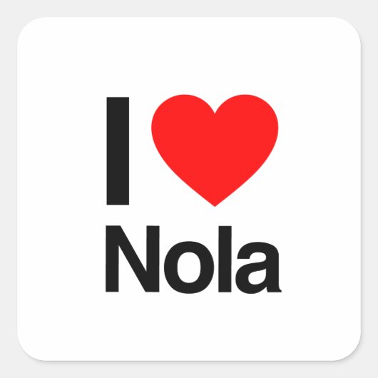 i Liebe nola Quadratischer Aufkleber (Vorderseite)
