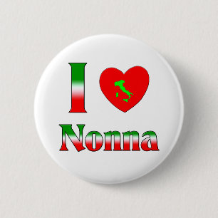 I Liebe Nonna (italienische Großmutter) Button