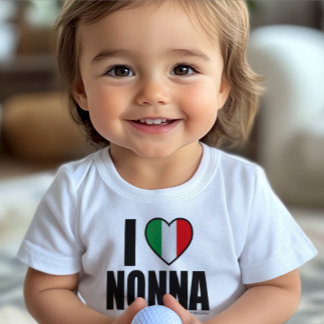 I LIEBE NONNA personalisiert Niedlich weiß Baby T-shirt
