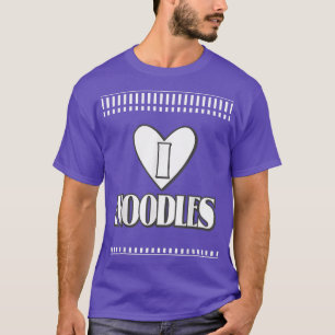 I Liebe Noodles Kawaii Instant Ramen Black und Whi T-Shirt