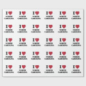 I Liebe Nord-Carolina Geschenkpapier (Flach)