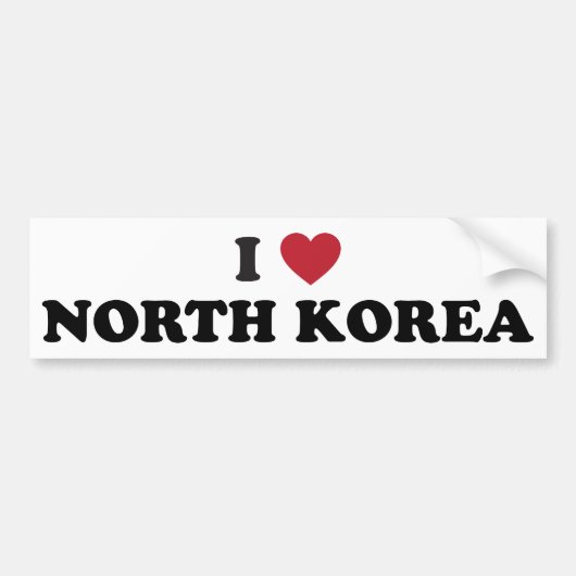 I Liebe Nordkorea Autoaufkleber (Vorne)