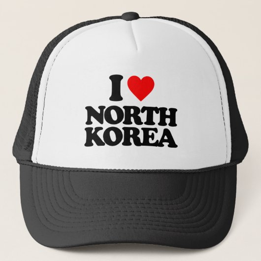 I LIEBE NORDKOREA TRUCKERKAPPE (Vorderseite)